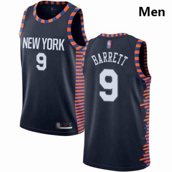 Knicks 9 R J  Barrett Navy Basketball Swingman City Edition 2019 20 Jersey